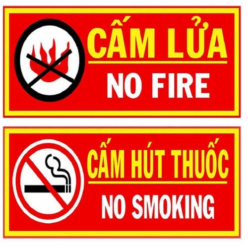 Biển báo cấm lửa, cấm hút thuốc
